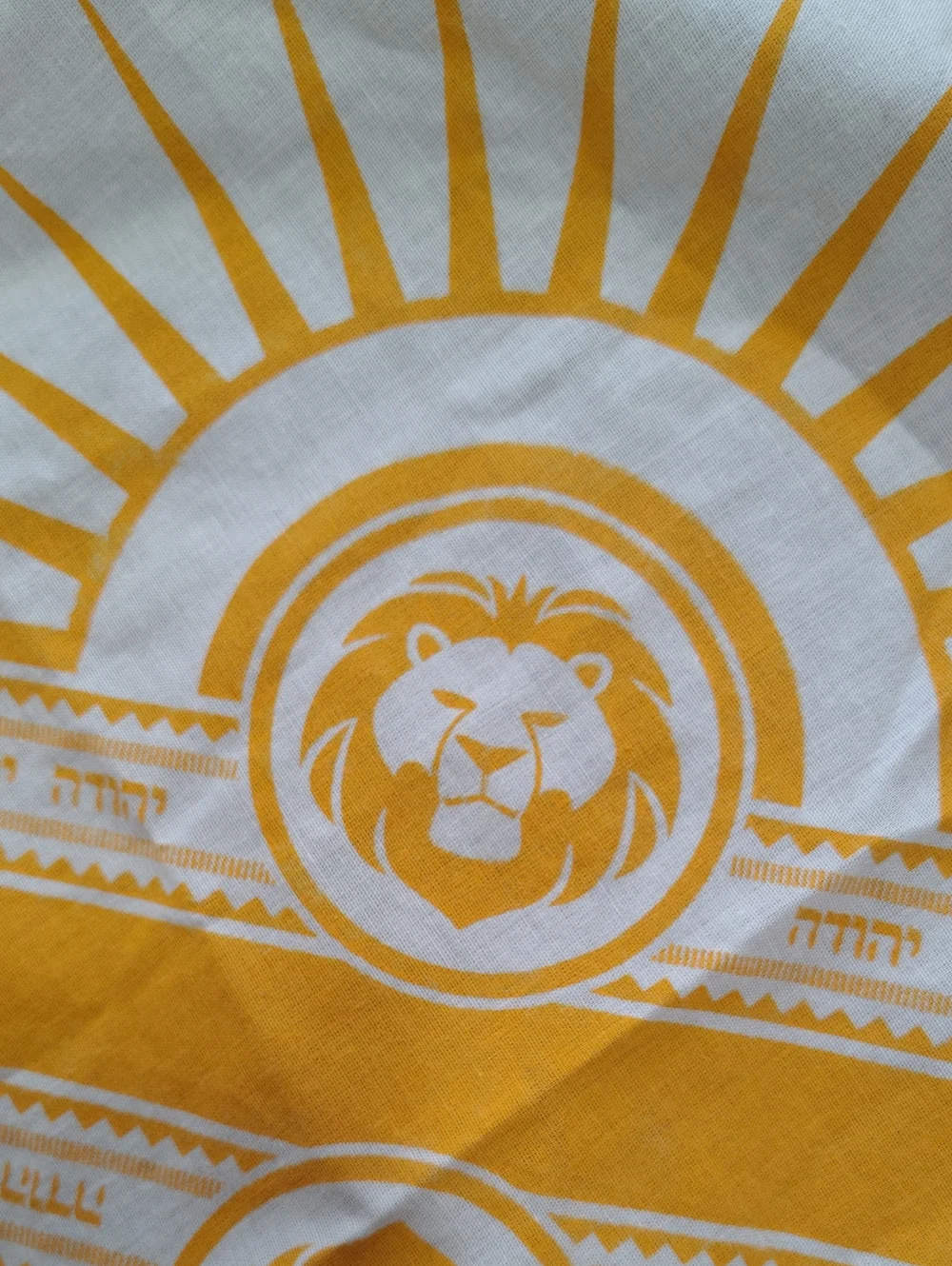 Lion Of Judah Bright Orange and White Bandana